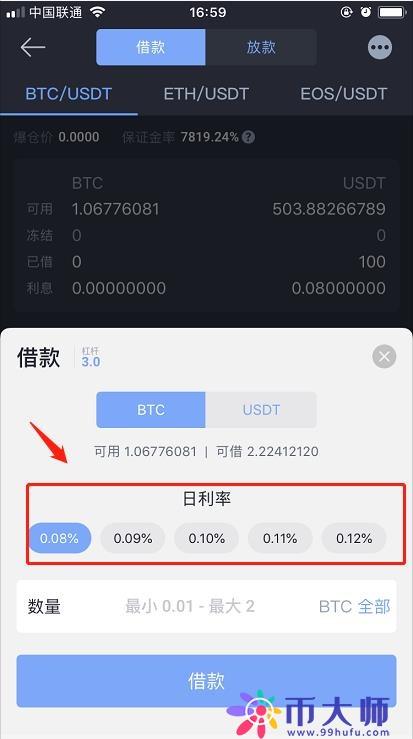 BiBox交易所APP杠杆交易借款操作指南