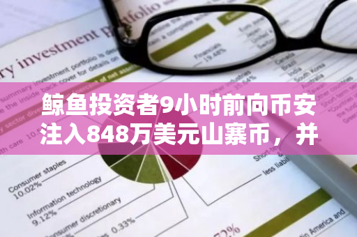 鲸鱼投资者9小时前向币安注入848万美元山寨币，并购买244万美元稳定币