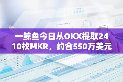一鲸鱼今日从OKX提取2410枚MKR，约合550万美元