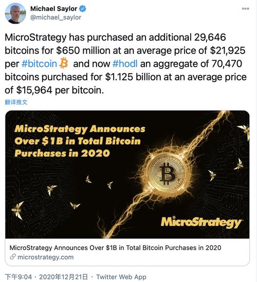 比特币公司美股市场表现亮眼， MicroStrategy成最大企业买家