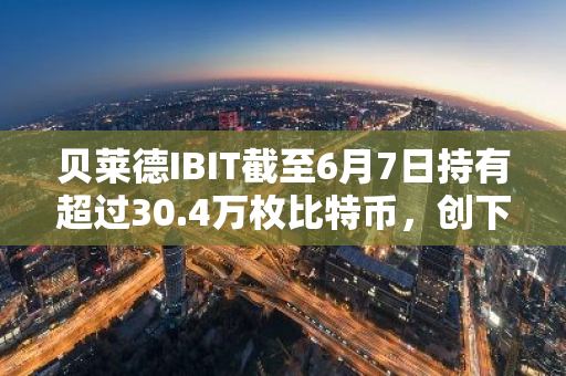 贝莱德IBIT截至6月7日持有超过30.4万枚比特币，创下历史新高