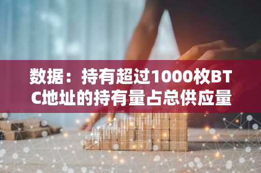 数据：持有超过1000枚BTC地址的持有量占总供应量40％