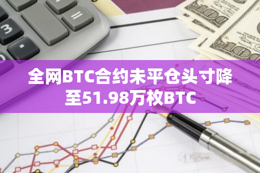 全网BTC合约未平仓头寸降至51.98万枚BTC