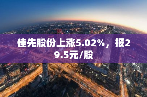 佳先股份上涨5.02%，报29.5元/股