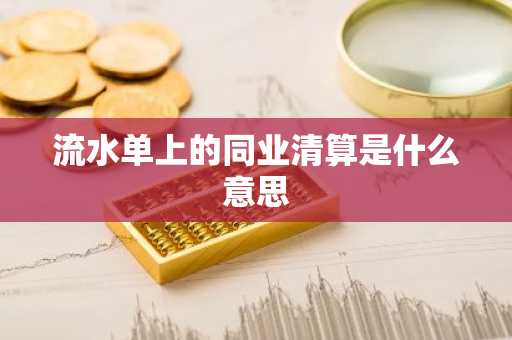 流水单上的同业清算是什么意思