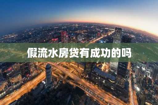 假流水房贷有成功的吗