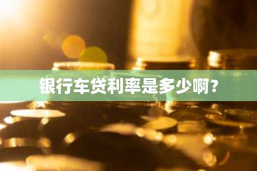 银行车贷利率是多少啊？