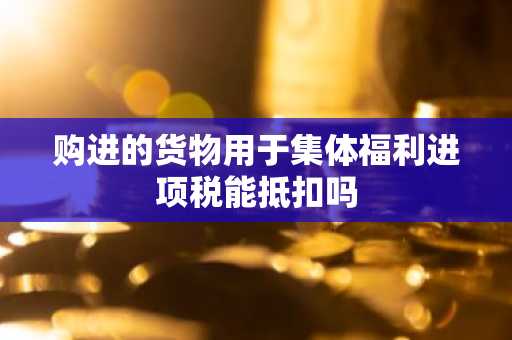 购进的货物用于集体福利进项税能抵扣吗