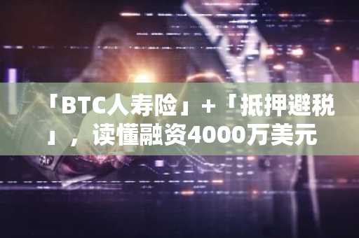 「BTC人寿险」 「抵押避税」，读懂融资4000万美元A轮的Meanwhile