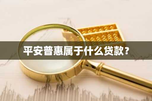 平安普惠属于什么贷款？