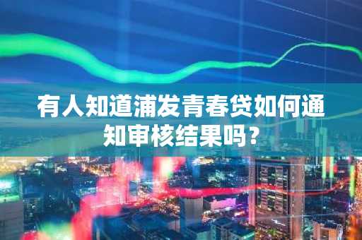 有人知道浦发青春贷如何通知审核结果吗？